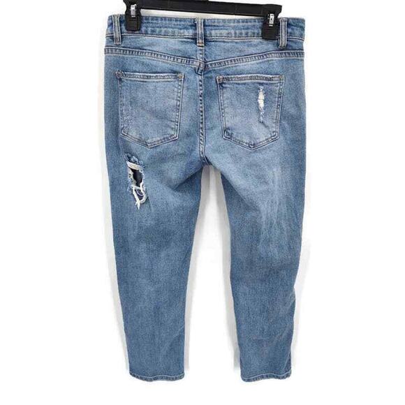 Fashion Nova light wash distressed distroyed slim fit jeans in size 9 - Picture 3 of 3